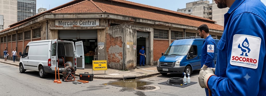 Profissional realizando Desentupimento e Manutenção Preventiva para Comércios e Empresas em Brusque