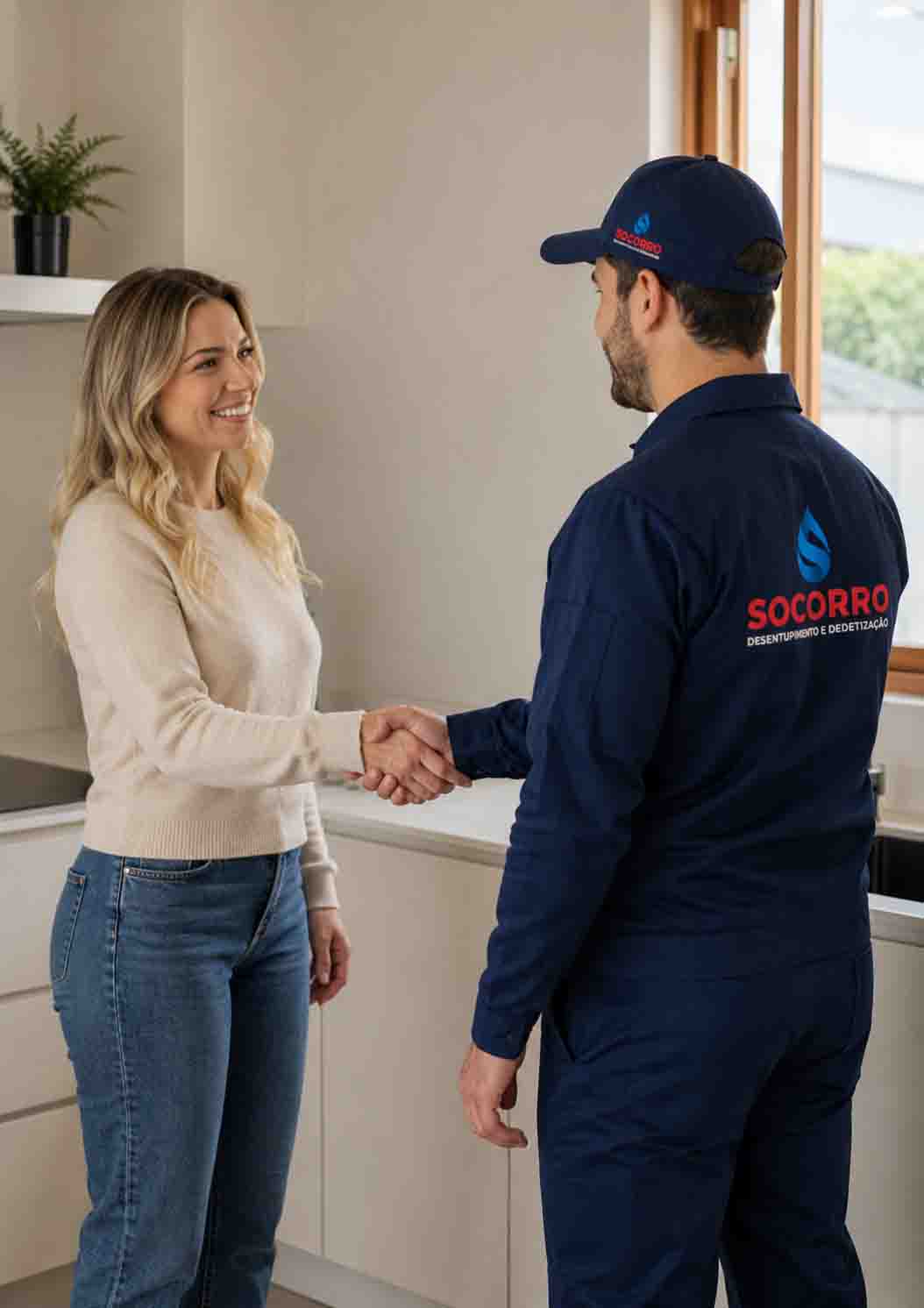 Equipe da Desentupidora em Brusque atendendo cliente em Brusque